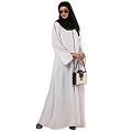 Front open premium CEY fabric abaya- White Front open premium CEY fabric abaya- White